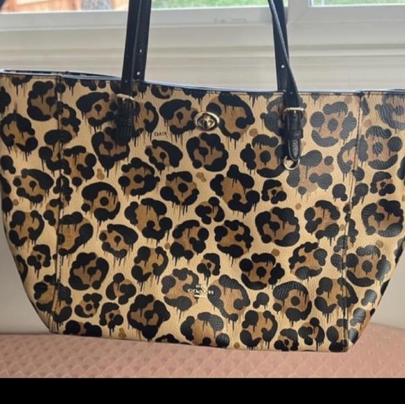 Coach Handbags - Coach Tan and Black Leopard Tote
